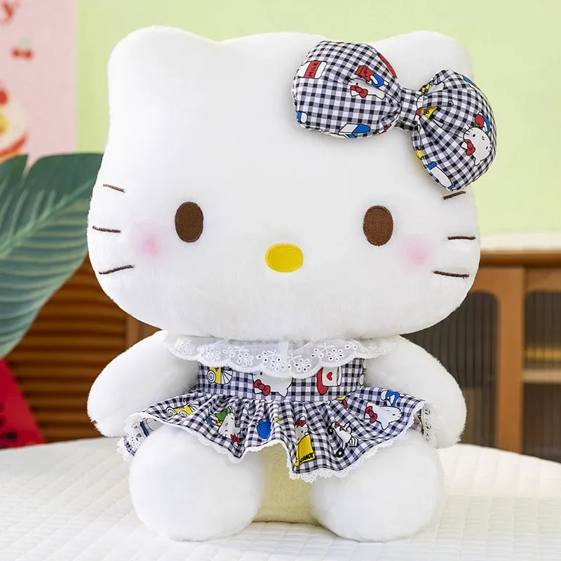 Olá kitty brinquedo de pelúcia sanrio plushie boneca kawaii tamanho grande animais de pelúcia olá kitty almofada sofá travesseiro decoração para casa presente do miúdo