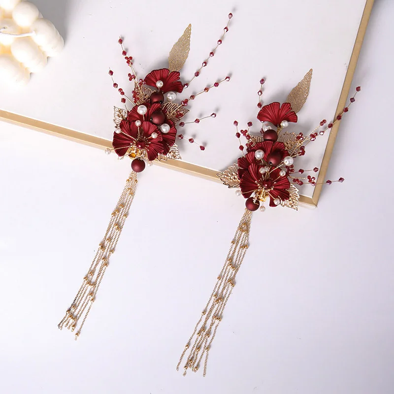 Hair Clips Simple Bridal Wedding Headpiece for Brides FJ305 Pair Side Hair Ornament Updo Accessory Elegant Toast Dress Style