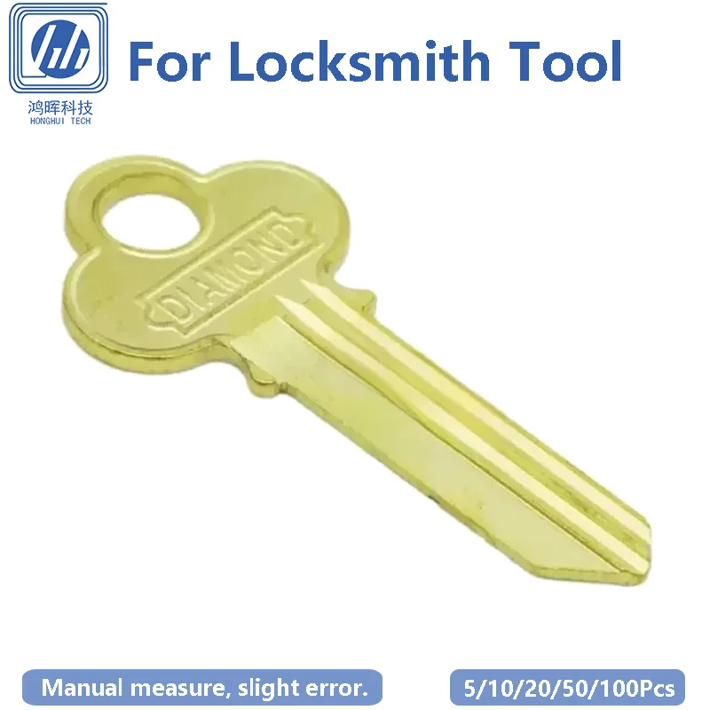 5-100Pcs/Lot Pure Copper Key Blank Horizontal Slot Uncut Blade Civil Lock Spare Replacement for Locksmith 29.26x9.02x2.8mm
