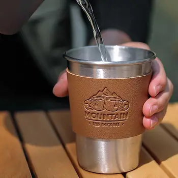 PU 가죽 컵 홀더 음료 슬리브, 미끄럼 방지 휴대용 물 유리 병 커버 케이스, 야외 여행용 두꺼운 단열 케이스 Best5 PU 가죽 컵 홀더 음료 슬리브, 미끄럼 방지 휴대용 물 유리 병 커버 케이스, 야외 여행용 두꺼운 단열 케이스 Best5