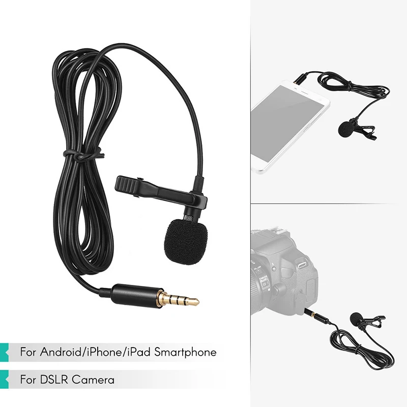 Mini Microphone Professionnel pour Téléphone Portable, Laptop, Laptop, Type C, réinitialisation-on, Lapel, Lavalier, 3.5mm, 1-10PCs