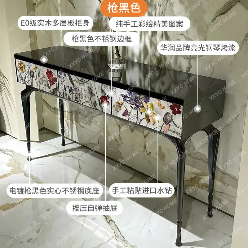 Light luxury high-end sense entrance table entry door is facing the high-end art design entrance cabinet