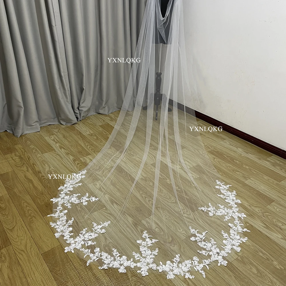 Wedding bridal shoulder veil white ivory Cathedral Tulle lace Cape wedding accessories