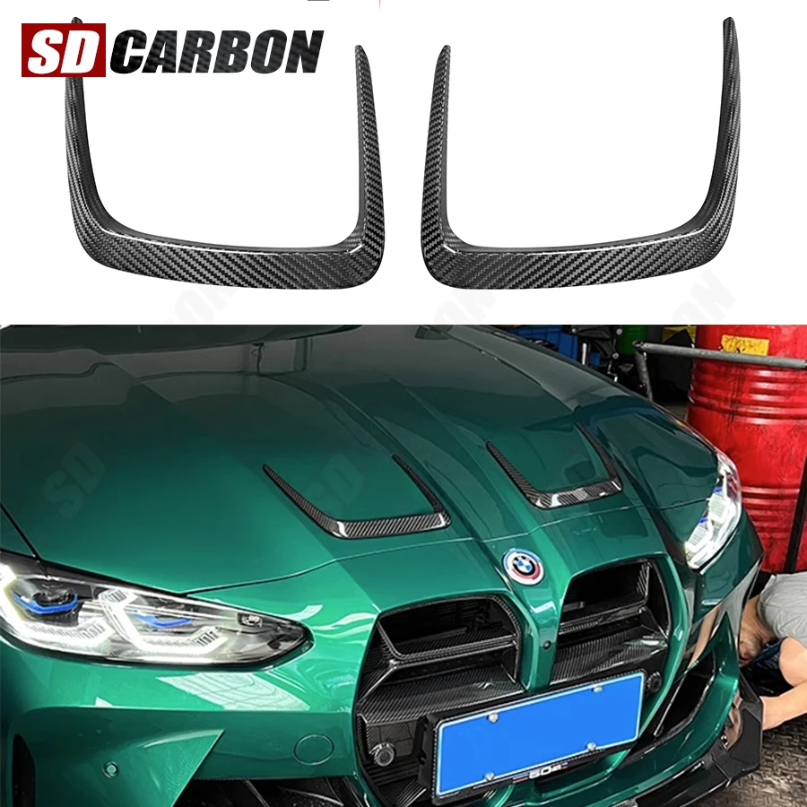

For BMW M3 G80 M4 G82 G83 Car Exterior Engine Outlet Bonnet Cover Decor Parts Dry Carbon Fiber Hood Vent Trims Car body kit