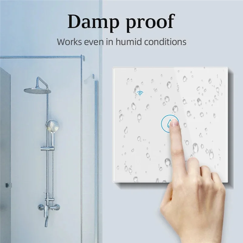 

ABMF-Tuya Smart Life Управление через приложение 40A Wi-Fi Сенсорный переключатель водонагревателя Голосовой таймер Стеклянная панель Настенное управление питанием 40A Белый