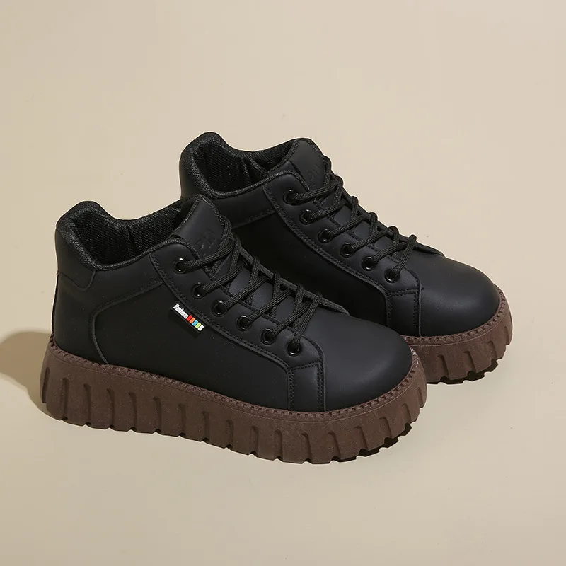 Nuovi stivaletti corti comfort casual autunno inverno scarpe da donna alte con suola spessa versatili alla moda scarpe da donna semplici e calde