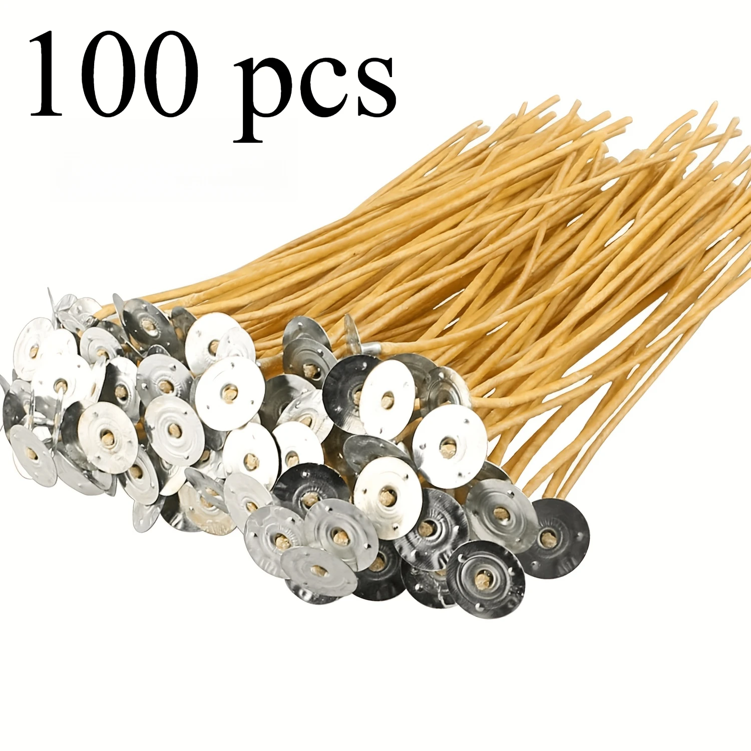 100 pçs velas de cera de abelha pavio queima lenta pré-enrolado mechas de algodão natural com clipe diy vela que faz acessório suprimentos de vela