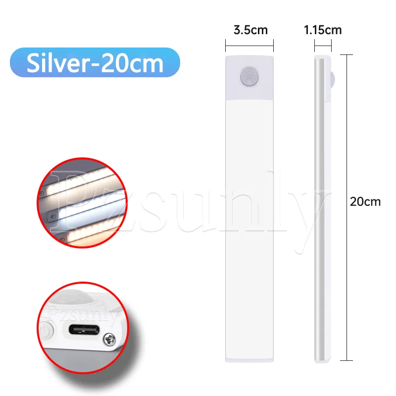 Nachtlampje LED Kast Licht USB Oplaadbare Bewegingssensor Licht Geschikt Voor Keuken Garderobe Kast Verlichting 30 cm/40 cm/50 cm