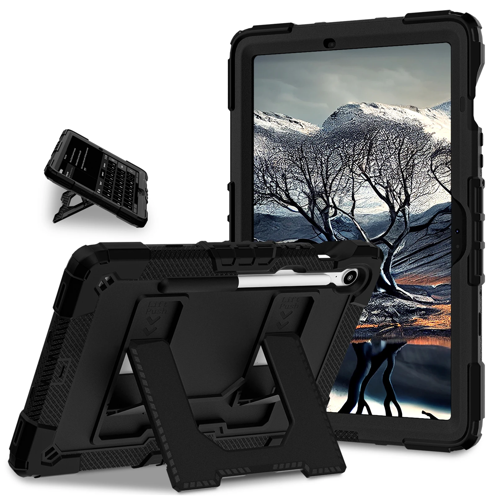 Etui z podstawką do tabletów Samsung Tab S10 Lite S9 FE Tab A11 A9 Plus A9+ A11+ - Wytrzymałe, grube, odporne na wstrząsy, twarde etui ochronne. — zdjęcie produktu 3