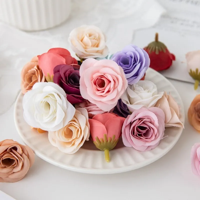 10 Stück Seiden-Kunstblumen Rosenköpfe Großhandel Gartenbogen Heimdekoration Hochzeitsstrauß DIY Blumenvasen-Zubehör – Detail 9