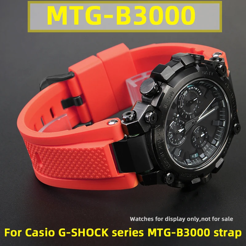 

For MTG B3000 rubber strap for Casio G-SHOCK 5672 MTG series MTG-B3000 strap orang modified sports strap B3000 silicone strap