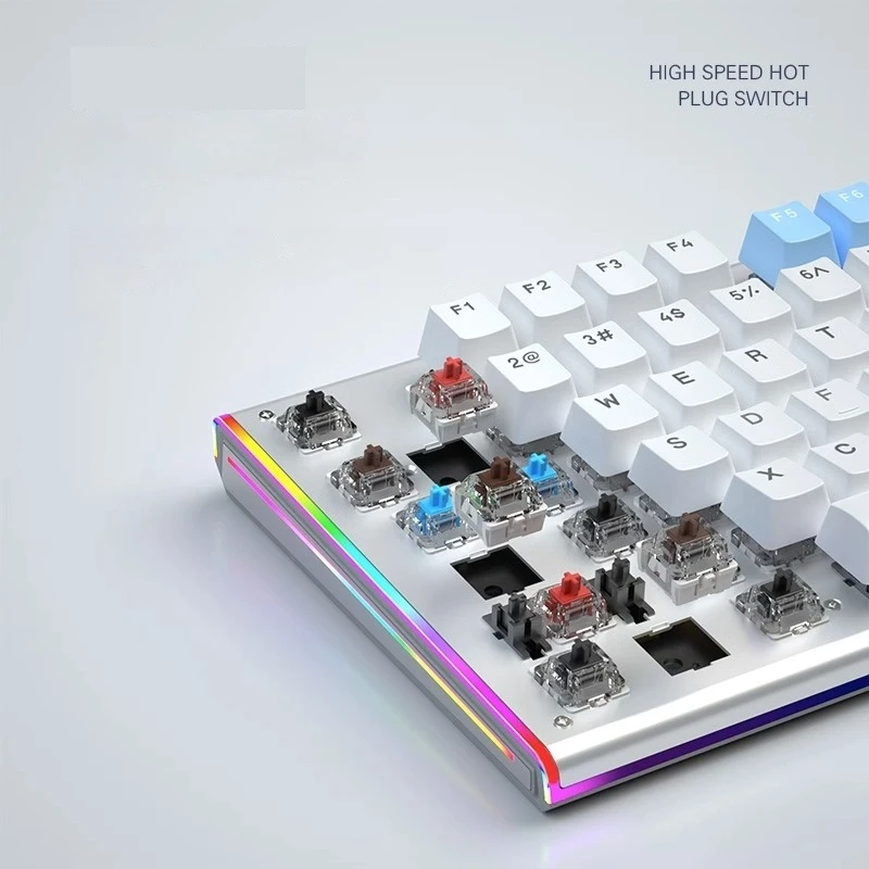 AULA F3020 Mechanical Keyboard 108 Keys RGB Wired Side-printed Full-size Hot-swappable Gaming Office Blue Switch Metal knob