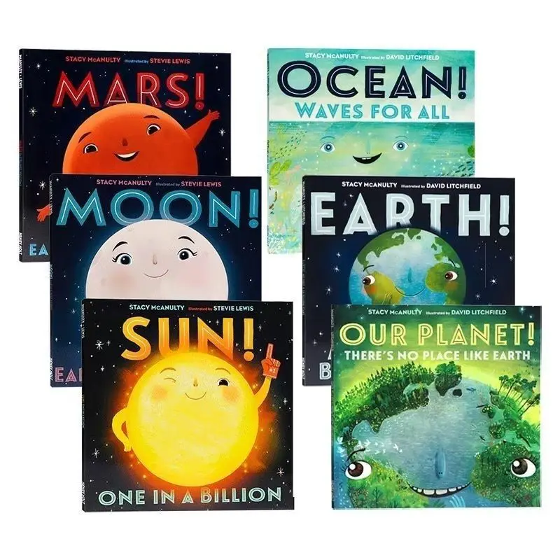 6PCS English Picture Books Our Universe Elements Confessions 6 Popular Science Knowledge Books for Children