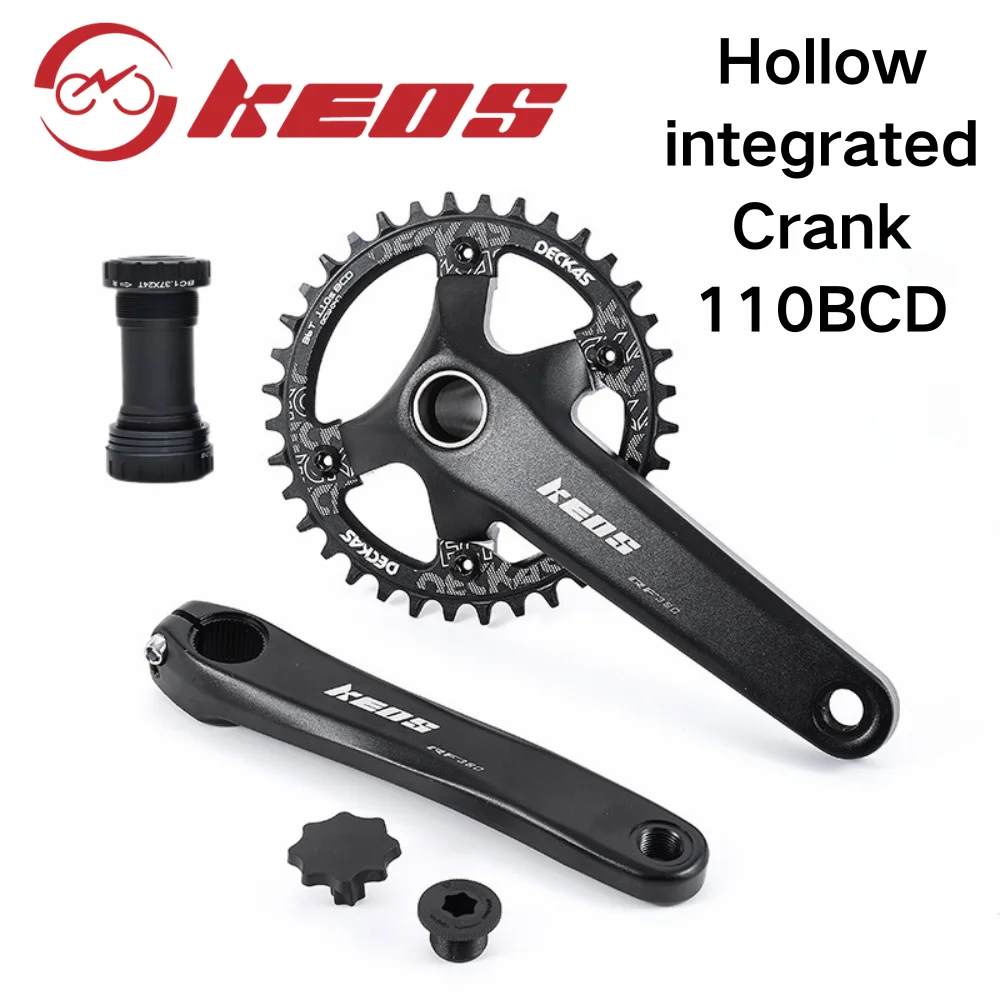 DECKAS Single Chainring Crown 44-56 Teeth 7-12s Road Bike With KEOS165/170mm Hollow Integrated Bicycle Crankset Four Claw BSA