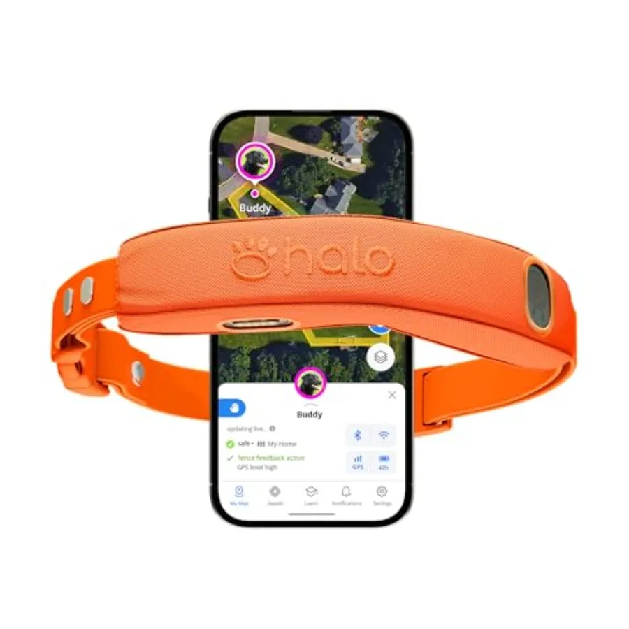 

Беспроводной GPS-ошейник для собак с функцией ограждения и отслеживания в реальном времени, управляемый через приложение, для безопасности на улице, универсальный размер, цвет Blaze