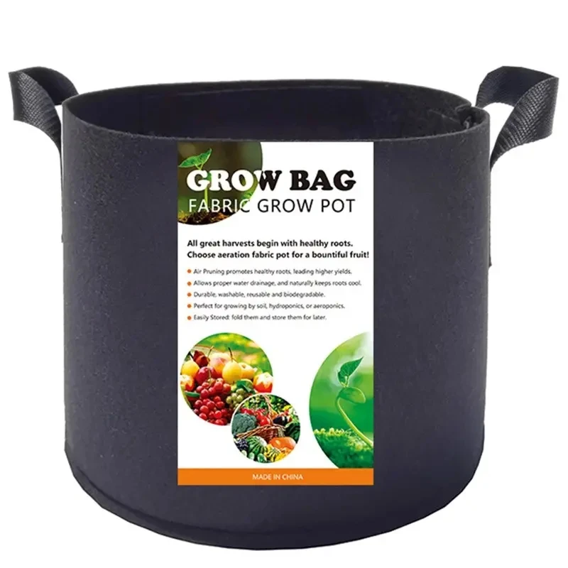 Felt Planting Bag with Handle, Thickened, Non-woven, Vegetable, Flower, Plant, Mushroom, Planting Fabric, Flowerpot with Handle