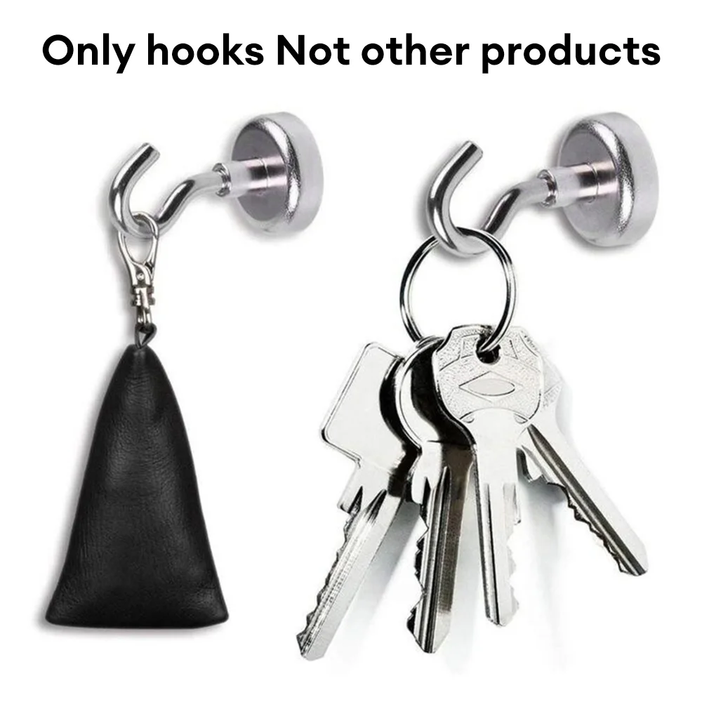 10pcs Strong Magnetic Hooks Multi-Purpose Magnet Hook Hanger for Home Kitchen Bar Key Coat Decorative Storage Hook