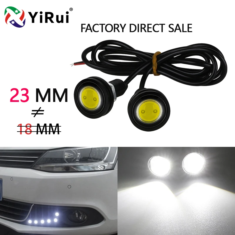 

YiRui New LED 2Pcs Car Light Daytime Running Lights DRL For Motorcycle Auto Parking Singal Lapms 23mm