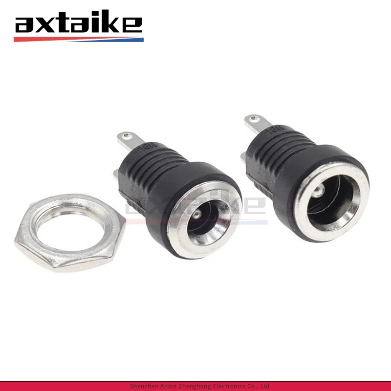 

10PCS 5.5×2.1/2.5mm 3.5×1.3 DC-022B DC Connectors Plug Male Female Jack Socket Nut Panel Mount Power Adapter 5.5*2.1 5.5*2.5MM