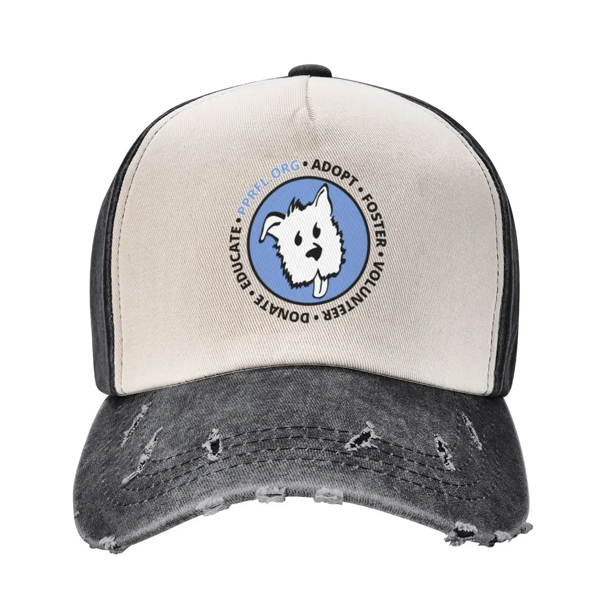 Poodle and Pooch Rescue of Florida - Dog Icon with text Baseball Cap Snap Back Hat Hip Hop hiking hat |-F-| Luxury Woman Men's