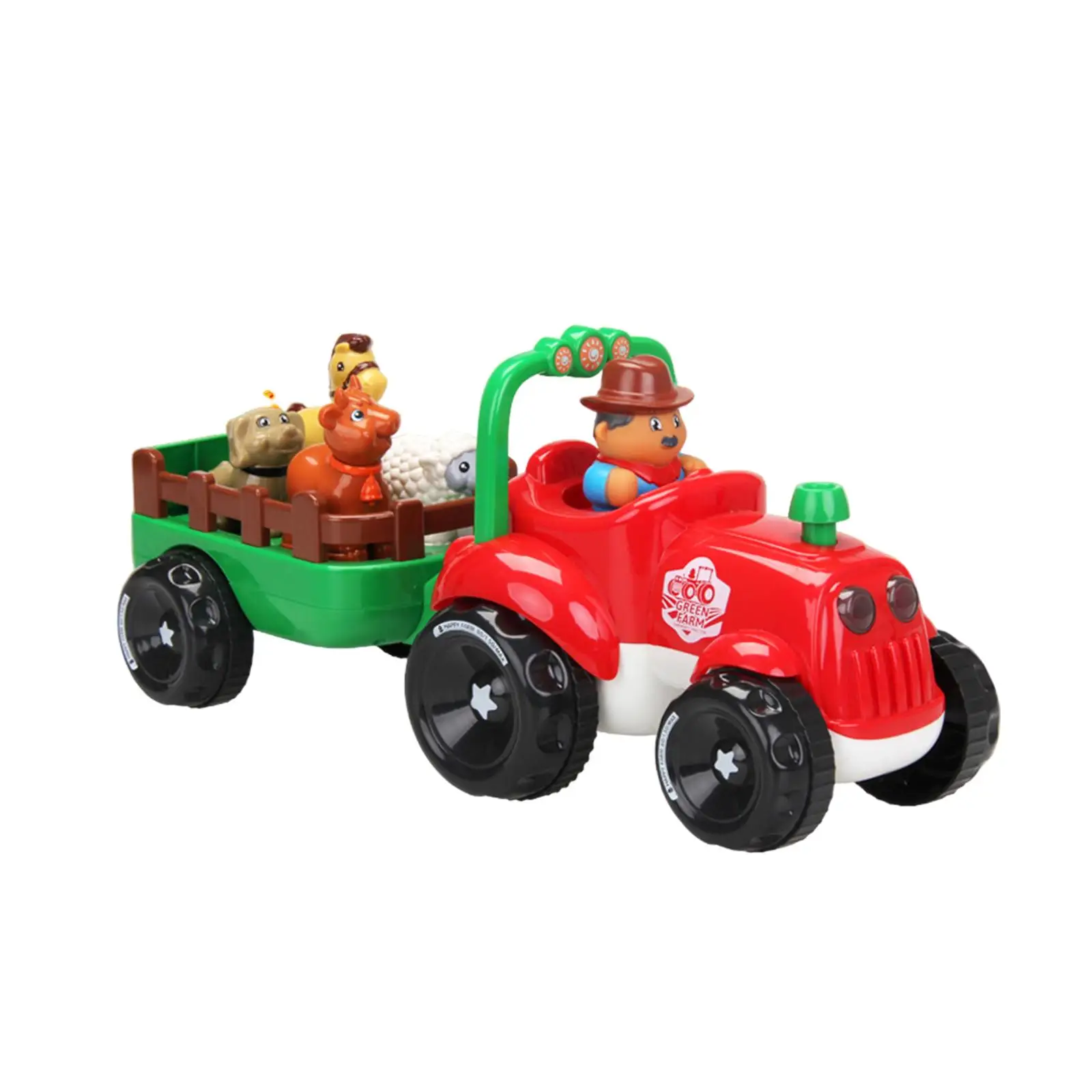 Farm Tractor Toy Detachable Home Decor Color Recognition Pretend Play Farmer and Animals for Preschool Party Girls Boys Children