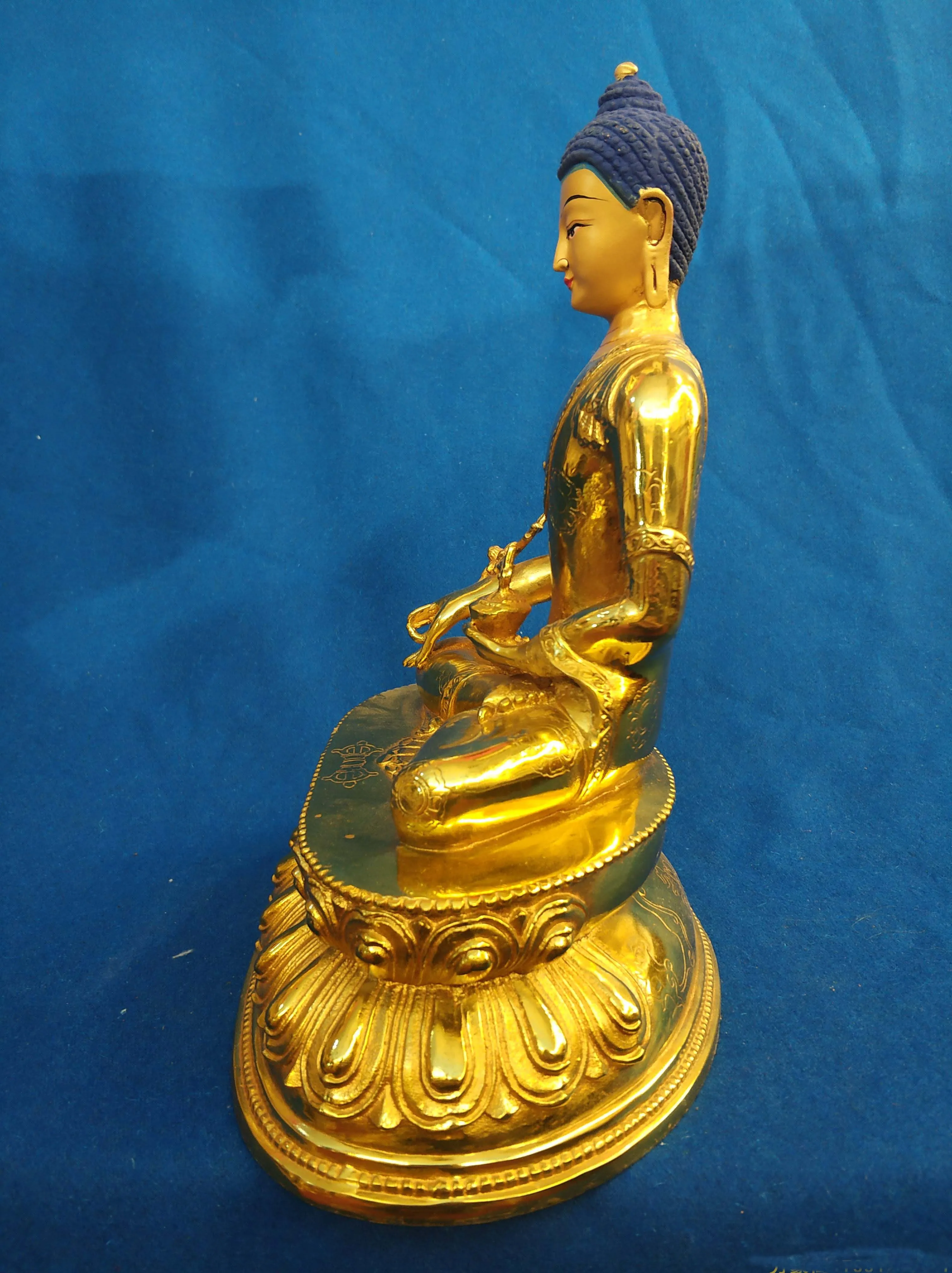 NEW TOP GOOD wholesale buddha statue LARGE Tibetan Buddhism gilding Gold-plated Phra Kring the Medicine brass Talisman