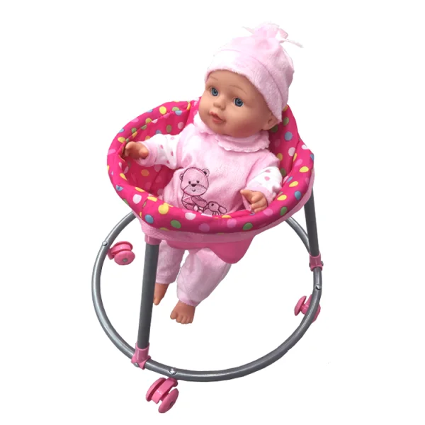 Reborn-Puppenmöbelzubehör – Simulation Walker Kinderwagen Stuhl Spielset – für MellChan-Puppe 34 x 34 x 30 cm