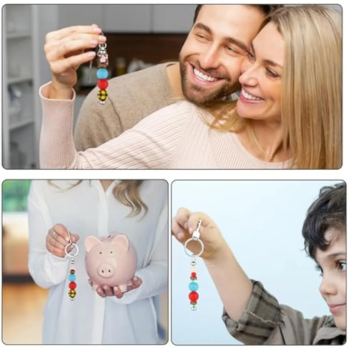 Beauty 50Pcs Blank Beadable Keychain Bars,Metal DIY Bead Keychain Bar Charms Eady Detachable Key Chain Making Accessories