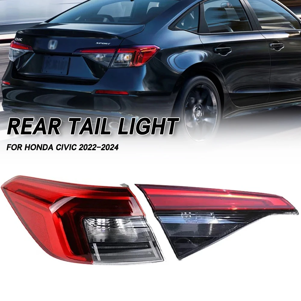 

Left/Right Side Car Tail light Rear Bumper Light Stop Brake Lamp Turn Signal Warning For Honda Civic 2022-2024 11Th GEN Sedan