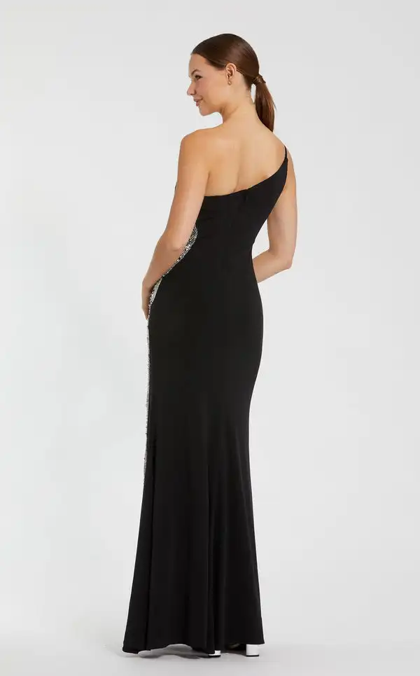 Customized Casual Jersey Sequined Beading A-line One-shoulder Long Dresses Bespoke Occasion Dresses Fashion Exquisite Matching