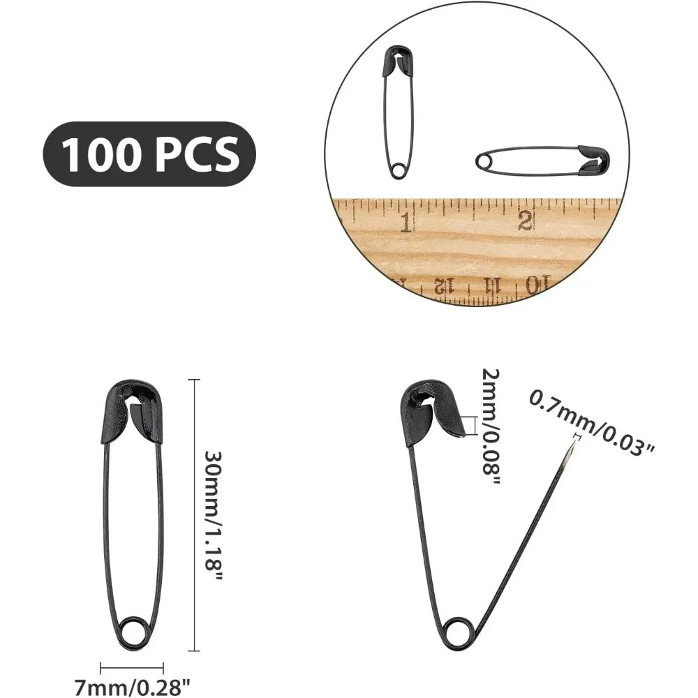 100 قطعة 1 "دبابيس الأمان السوداء دبابيس الأمان الملونة دبابيس الخياطة السائبة DIY بها بنفسك الحرفية صنع والملابس الحياكة غرزة ماركر #5