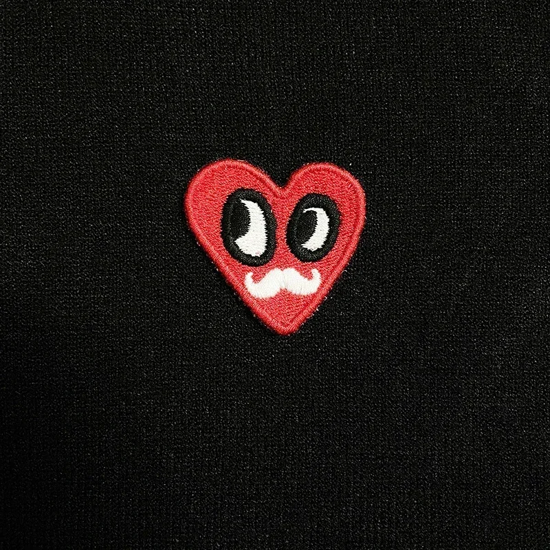 Arcane Jinx Scimmia Bambola Coniglio Stampa Cardigan da donna Occhi rossi Barba Cuore Ricamo Cotone O-Collo Maglione monopetto