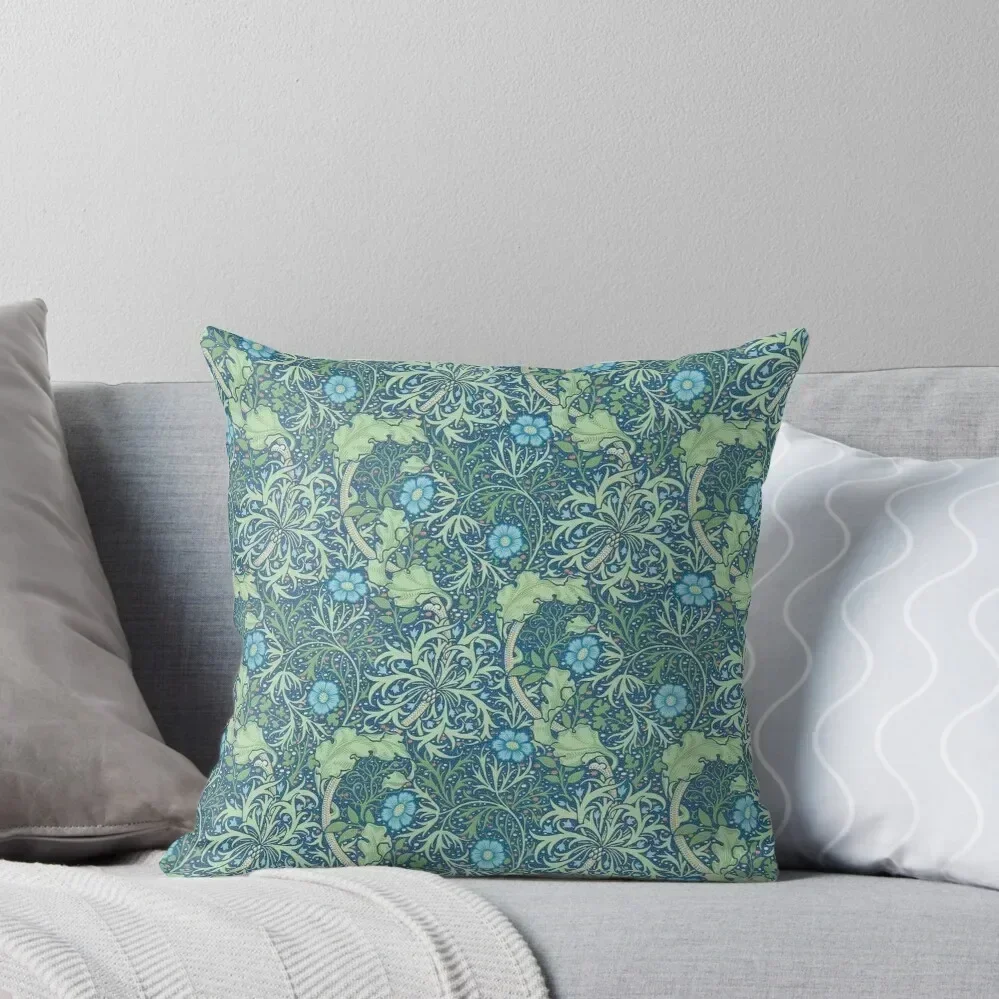 

Morris Floral Flowers and Leaves Pattern (blue, green) Throw Pillow Sofa Pillow Cover pillow