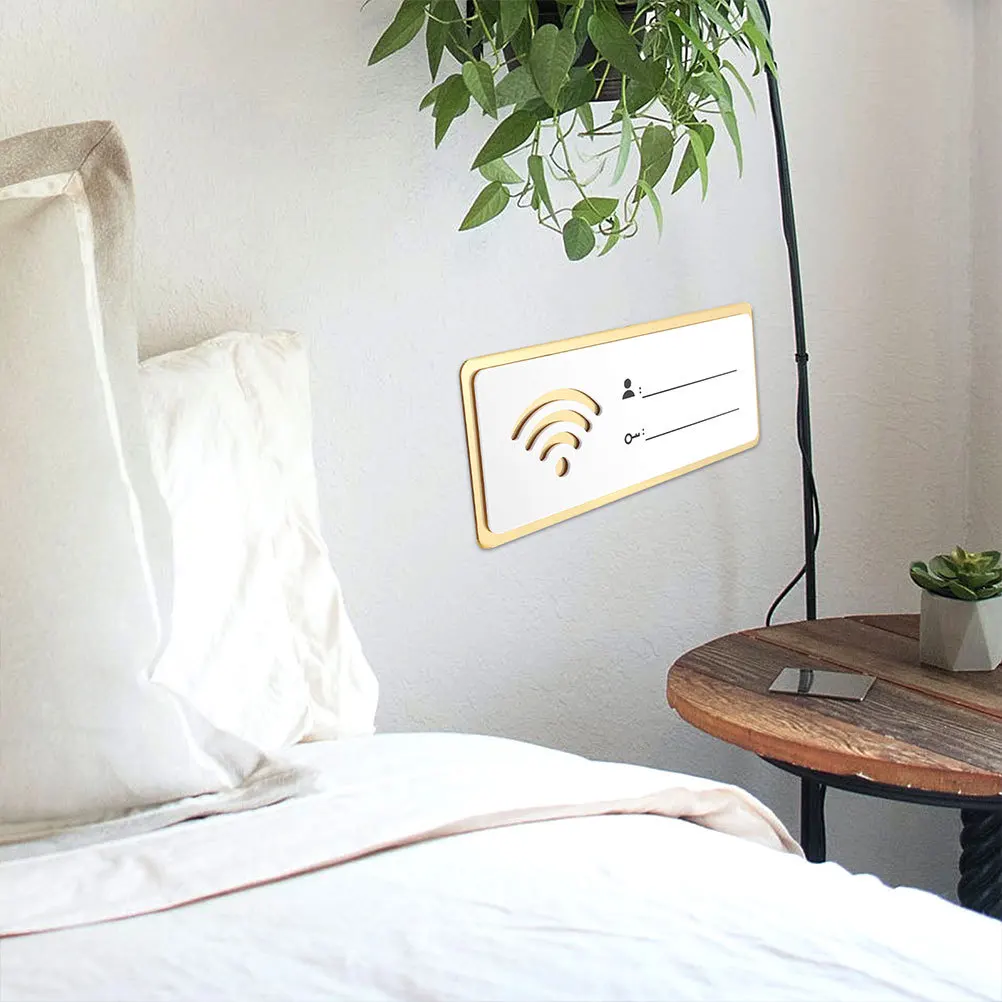 

2pcs Acrylic Wifi Sign For Hotel Office Home Guest Room Use Wifi Password Sign Sticker Network Coverage Board