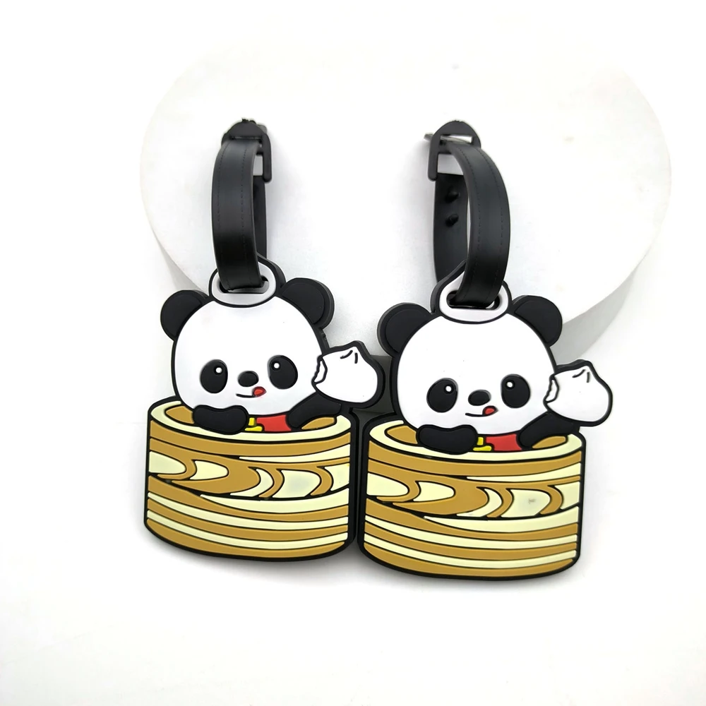 2pcs cute animals, pandas, kittens, luggage tags, hanging tags, airport anti loss ID tags, essential items for travel and busine