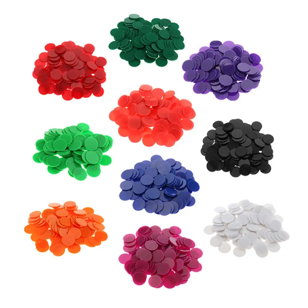 Bingo Chips Plastic Coin Poker Chips 100 Pieces Board Game Toys for Family Casino and Classroom