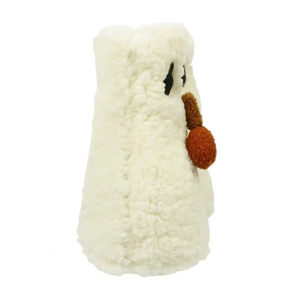 White Velvet Bottle Cover Halloween Ghost Fleece Wine Bottle Bag Plush Halloween Party Decoration Cute Dinner Table for Seasonal