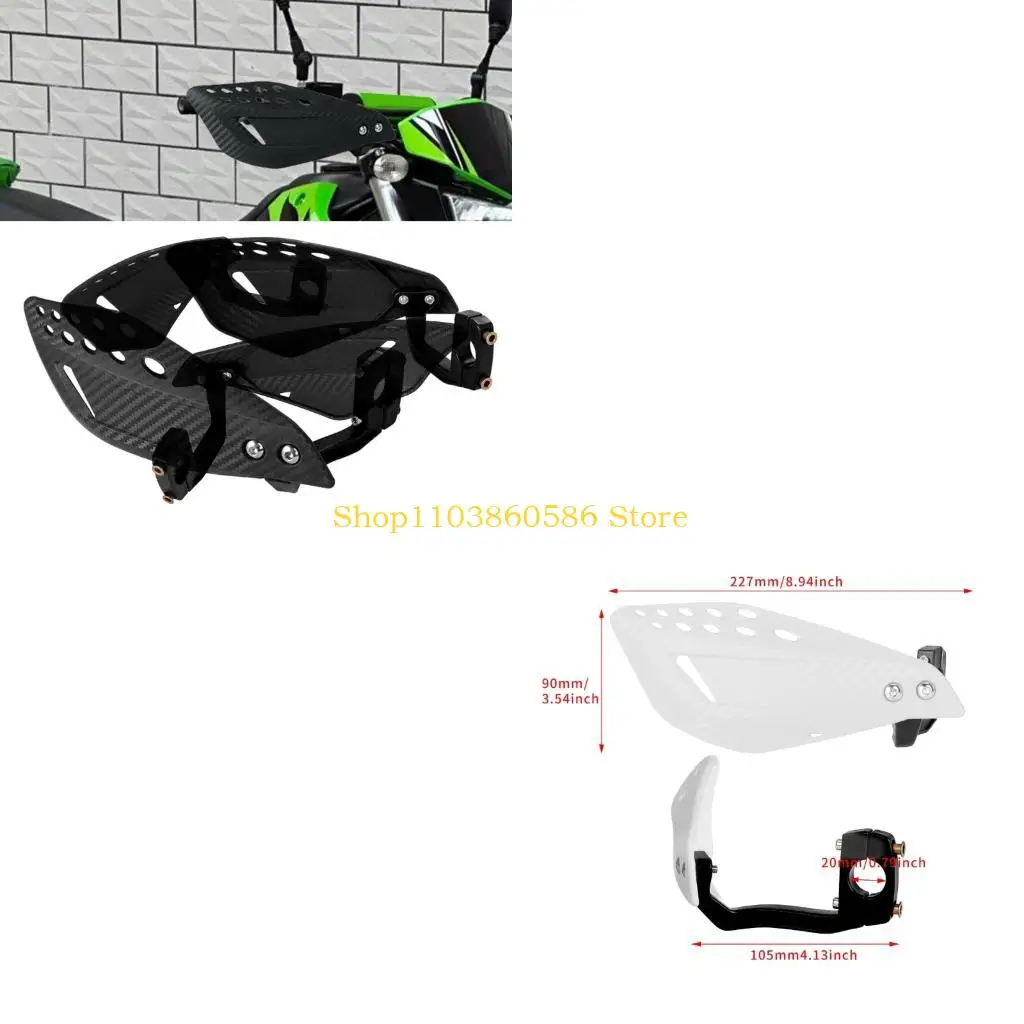 242A Motorcycle Brush Guard Style Handguard Set with Clamp On Bar Mounts and Vented Shell Design for Trail Route Travel