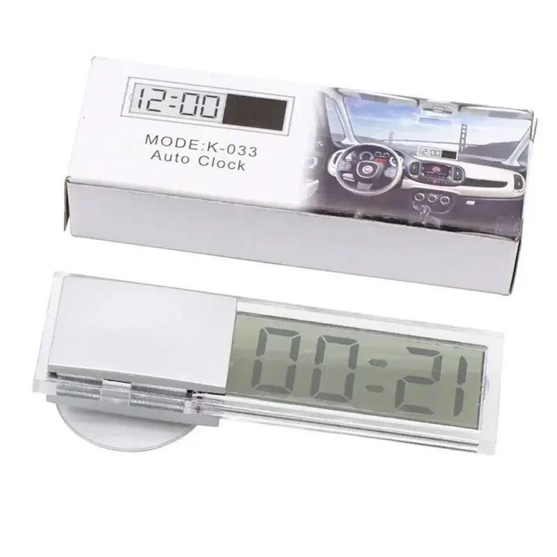 Mini Digital Car Electronic Clock High Quality Durable Transparent LCD Display Watch With Sucker Universal Decor