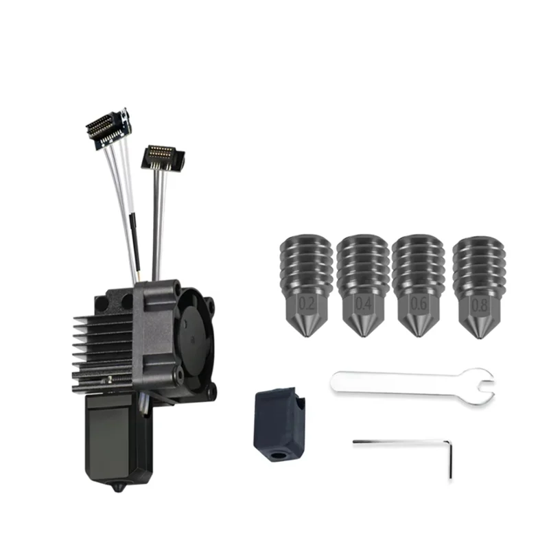 

QWE-Для Bambu Lab P1P P1 Печатающая головка 3D-принтера с насадками из закаленной стали Комплект Hotend с охлаждающим вентилятором V2.0 Детали для 3D-печати