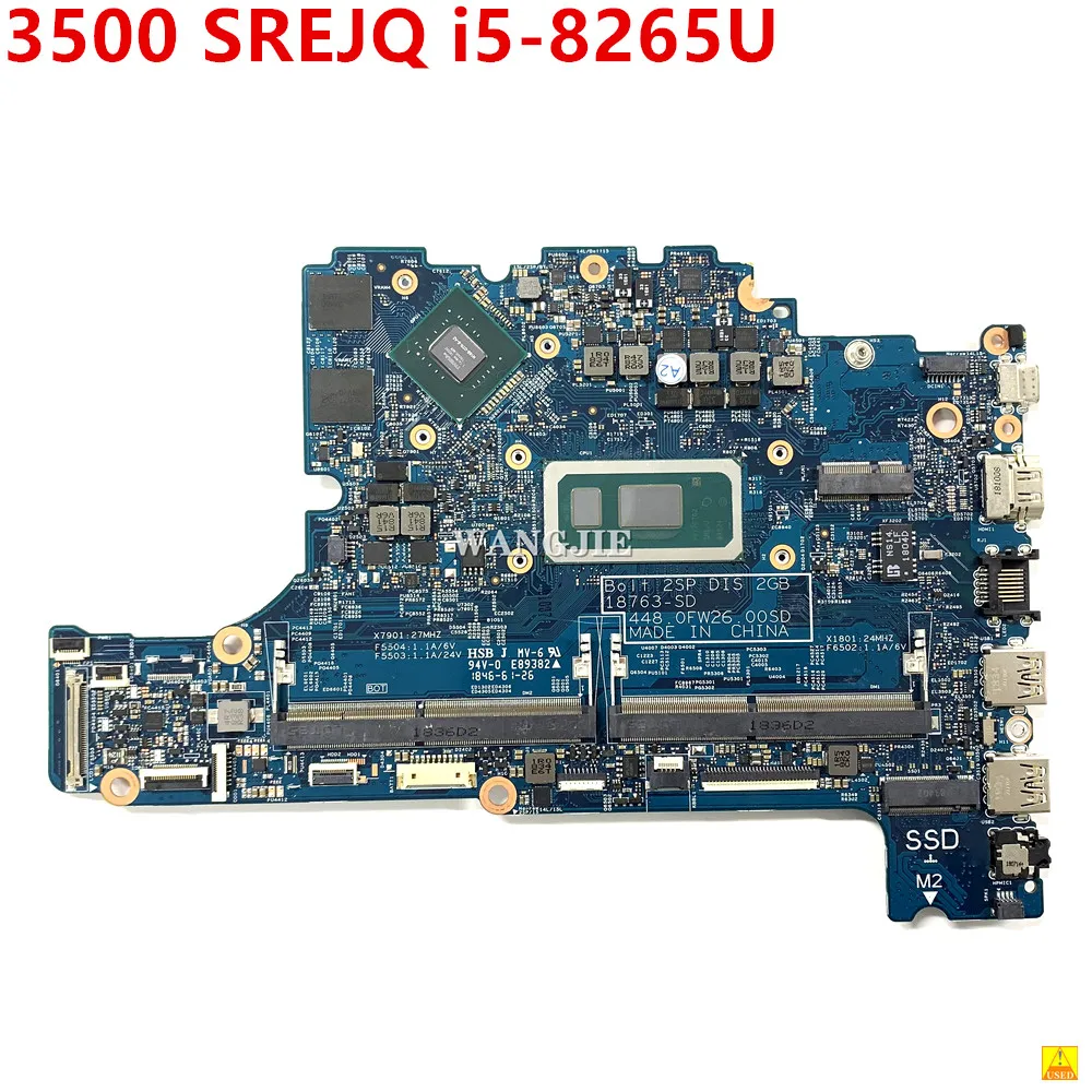 Para DELL 3500 Laptop Placa-mãe SREJQ i5-8265U 0FW0141 FW0124 18763-SD 448.0FW26.00SD 100% Funcionando