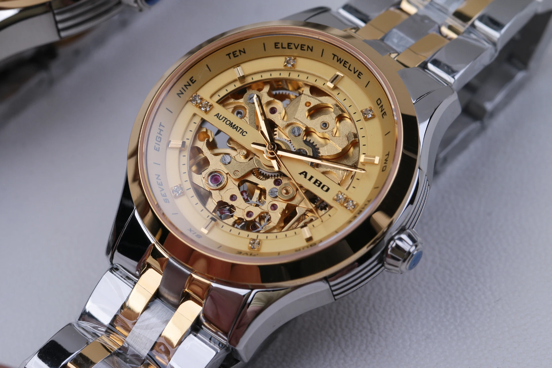 Japanese mechanical  movement  Man's Watch mechanical hollow movement one pieces for man