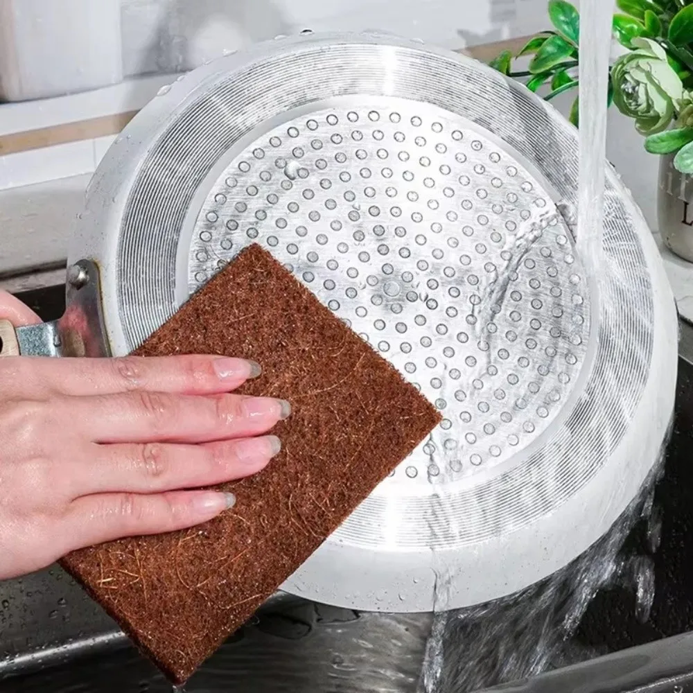

5pcs Sisal Fiber Sisal Dishwashing Sponge Reusable Eco-friendly Natural Kitchen Sponge Durable Pan Pot Scouring Pad Dishwashing