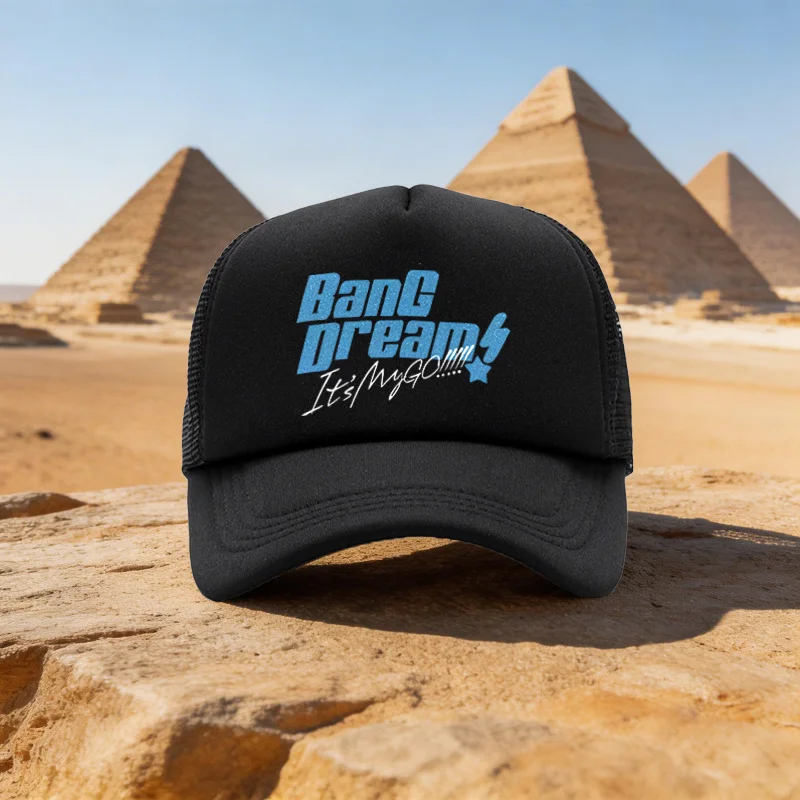 Unisex Adjustable Duckbill Baseball Cap with Blue Star & Handwritten Text - Lightweight Mesh Suitable for for Family, Travel, Sp