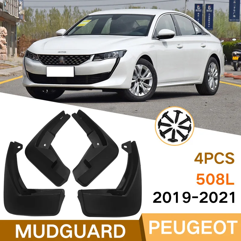 

For Peugeot 508L 2019-2021 508 11-18 Car Molded Mud Flaps Splash Guards Mudguards Front Rear Styling Front Rear Car Accessories