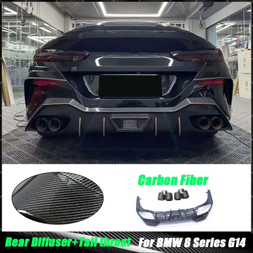 المصد الخلفي الناشر المفسد مع نصائح العادم الخمار الأنابيب لسيارات BMW 8 Series G14 G15 G16 2019-2022 أجزاء حماية الصدمات الخارجية