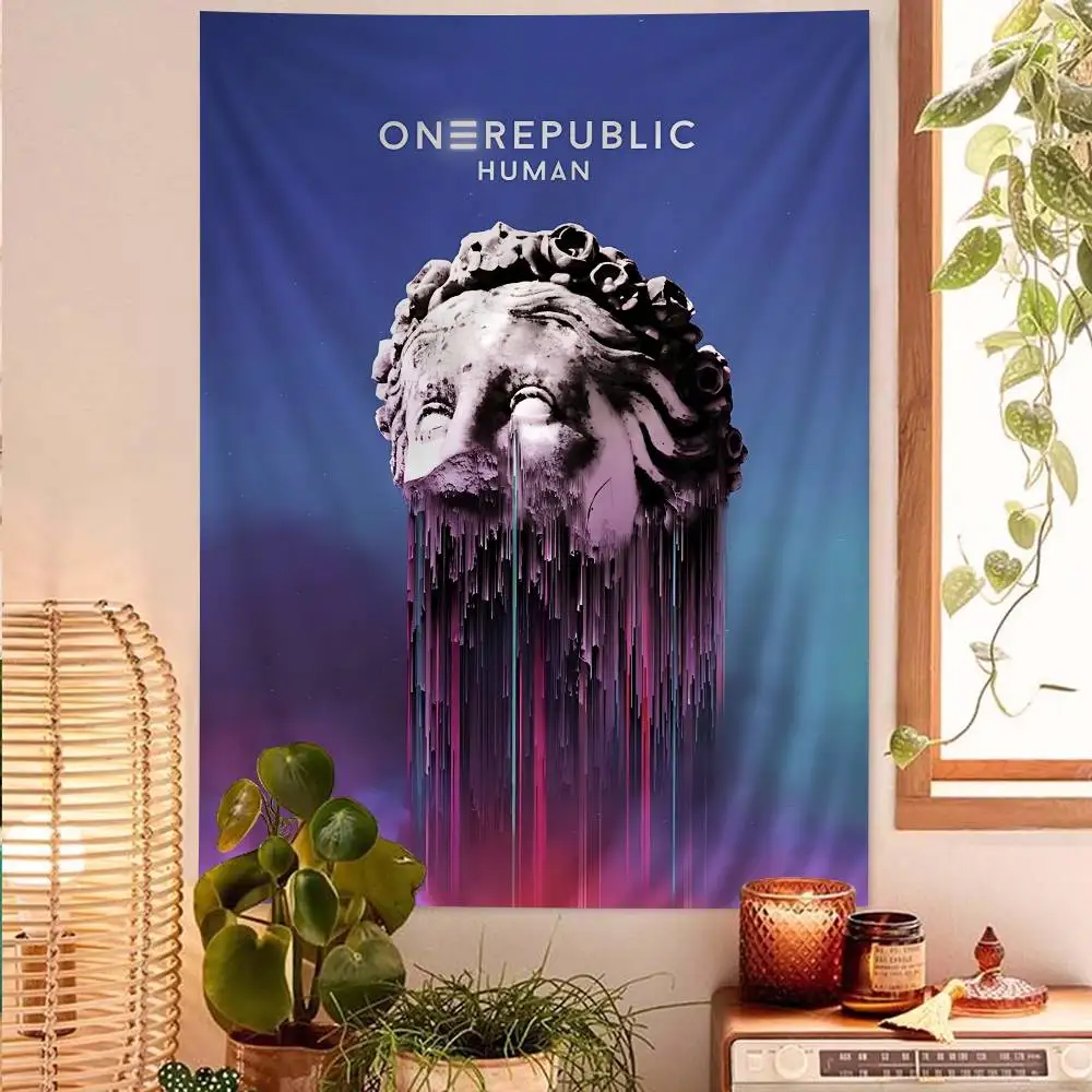 Pop Rock Band Onerepublic Cartoon Tapestry Art Science Fiction Room Home Decor Wall Hanging Sheets