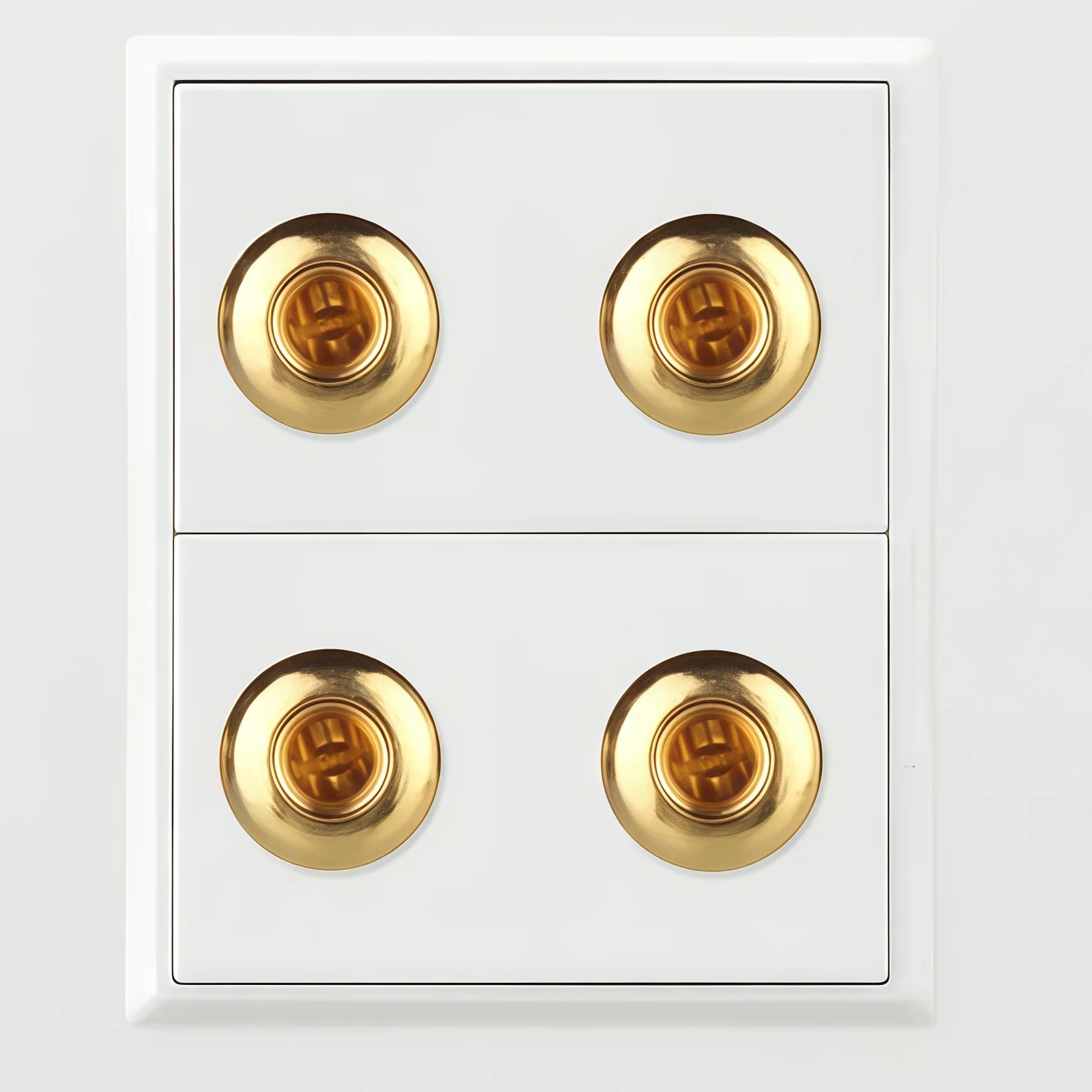 86-type elegant white two-position audio system, 4-terminal audio panel, dual audio panel