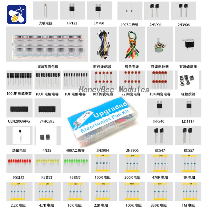 Basic electronic components for beginners Electronic production DIY learning kits Compatible R3