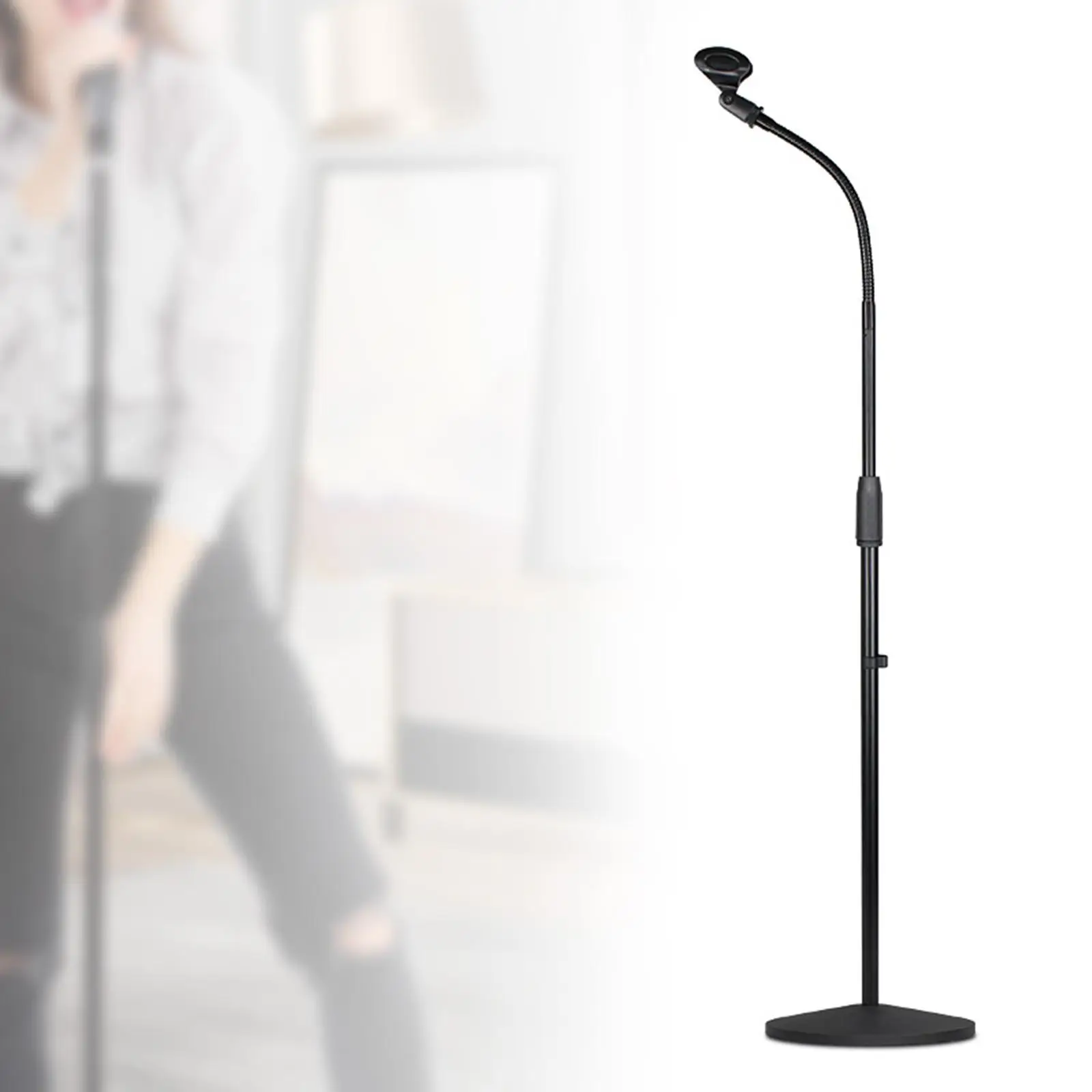 

Microphone Stand Sturdy Portable Multifunctional Supplies Compact Mic Floor Stand for Karaoke Performance Indoor Home Studio